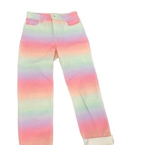 Sugar Thrills pastel rainbow capris clam diggers pants. Small cotton & spandex